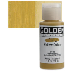 oxide yellow fluid acrylics oz bottle golden