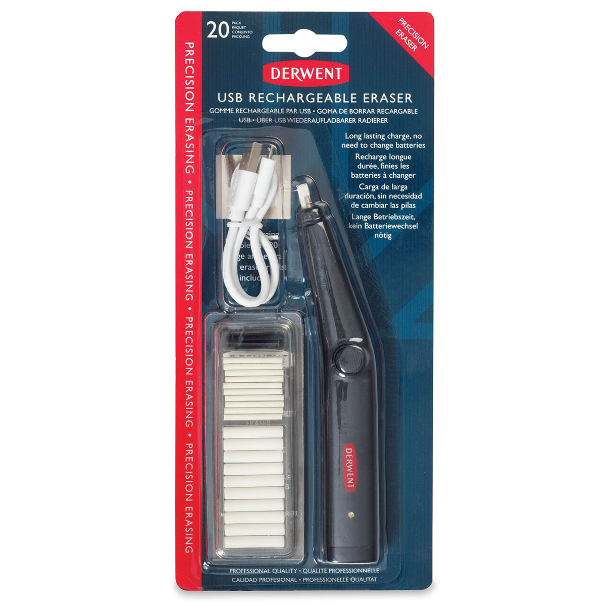 Derwent Electric Rechargeable Eraser Refills Pack of 30