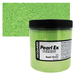 Jacquard Pearl-Ex Pigment - 4 oz, Apple Green, Jar with Swatch