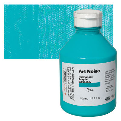 Tri-Art Art Noise Permanent Acrylic Gouache - Teal, 500 ml, Bottle with Swatch