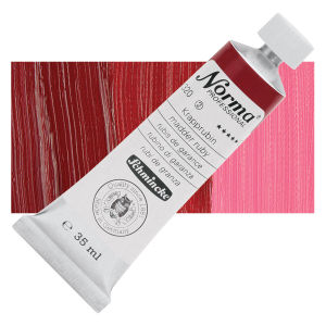 Schmincke Norma Professional Oil Paint - Ruby Madder, 35 ml, Tube with Swatch
