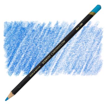 Open in modal - Derwent Chromaflow Colored Pencil - Blue, swatch and pencil