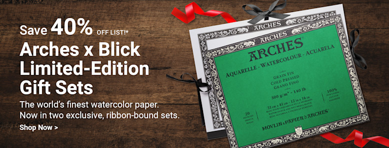 Save 40% off list. Arches x Blick Limited-Edition Gift Sets. The world's finest watercolor paper. Now in two exclusive, ribbon-bound sets. Shop now.