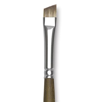 Open in modal - Silver Brush Monza Synthetic Mongoose Artist Brush - Short Angle, Short Handle, Size 1/4" close up