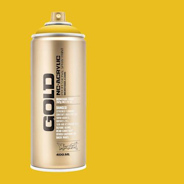 Open in modal - Montana Gold Acrylic Professional Spray Paint - Banana, 400 ml (Spray can with color swatch)