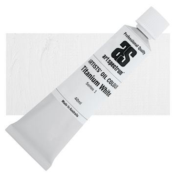Open in modal - Art Spectrum Artists' Oil Paint - Titanium White, 40 ml tube and swatch