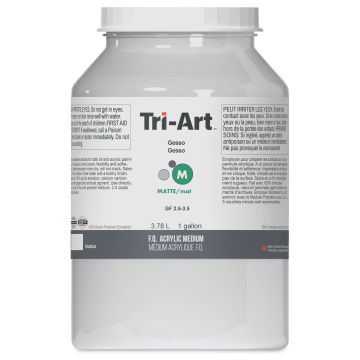 Tri-Art Finest Acrylic White Gesso - Front of One Gallon Jar
