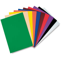 Creativity Street Wonderfoam Peel & Stick Sheets - Range of colors in 20 pc package shown in a fan