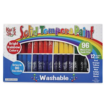 Open in modal - Kwik Stix Tempera Paint - Set of 96, Class Pack, Rainbow Colors - front of packaging