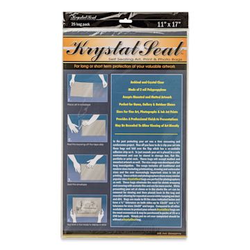 Open in modal - Krystal Seal Self-Sealing Art, Print, and Photo Bag Pack - 11" x 17", Pkg of 25