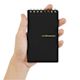 Maruman’s Mnemosyne Reporter Notebook - B7, Black, 3" x 5", in-hand