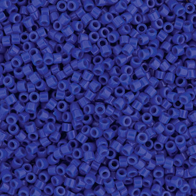 John Bead Miyuki Delica Glass Beads- Cobalt Blue, Glossy (Close-up of beads)