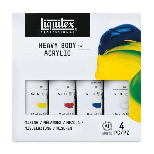 Liquitex Heavy Body Artist Acrylics - Primary Set, Set of 4 colors, 2 oz  tubes