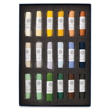 Open in modal - 
Unison Handmade Pastel Set - Landscape Colors, Set of 18, Full Stick (set contents)