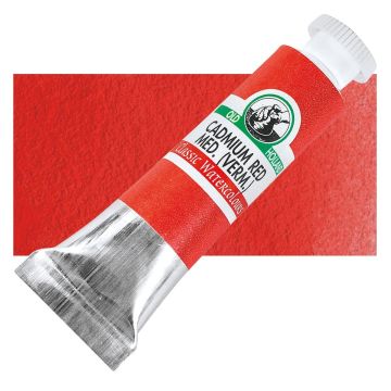 Old Holland Classic Artist Watercolor - Cadmium Red Medium (Vermilioned), 6 ml tube with swatch