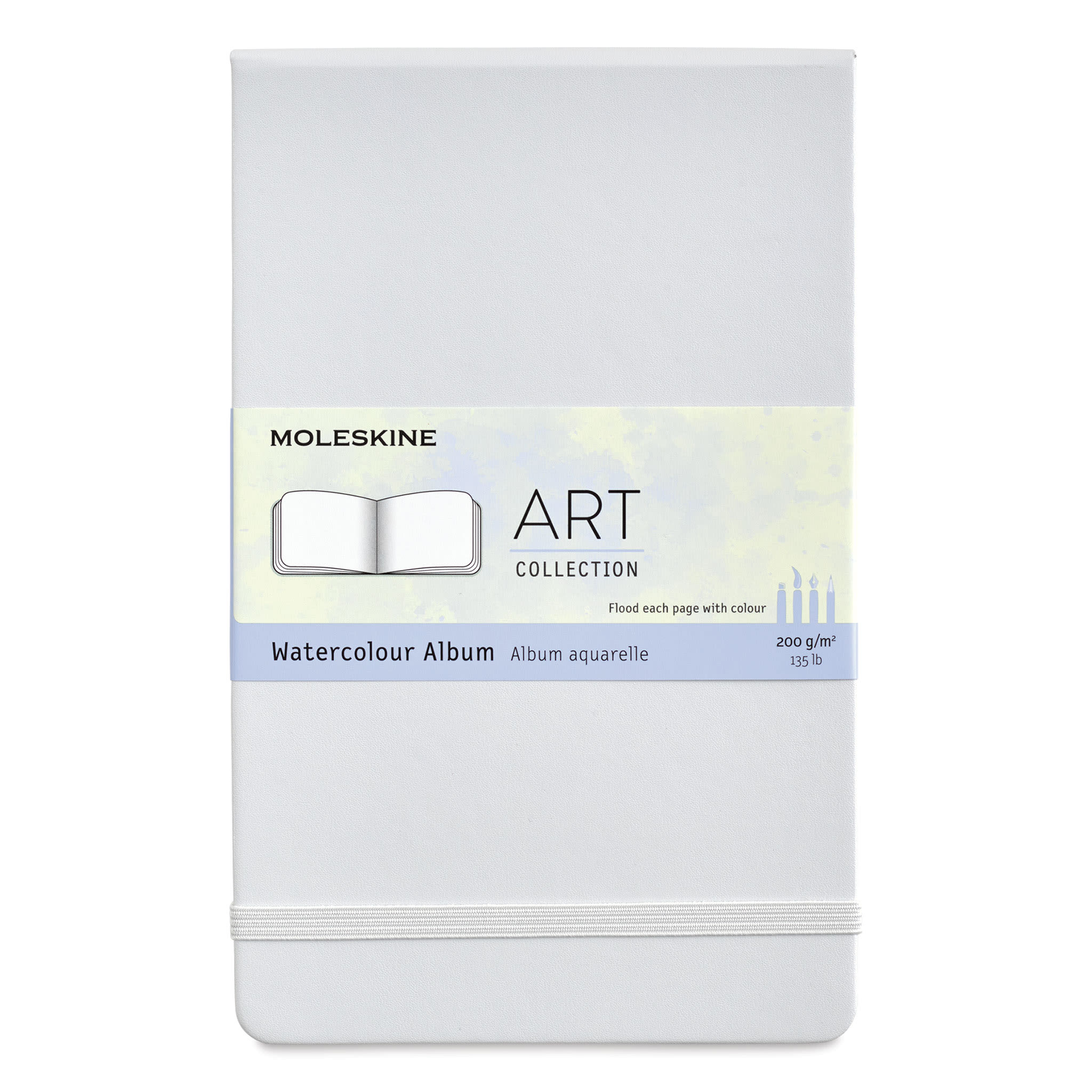 Moleskine Art Collection Watercolor Album - 5" x 8-1/4", Landscape, 72 Pages, Cool Grey (front cover)