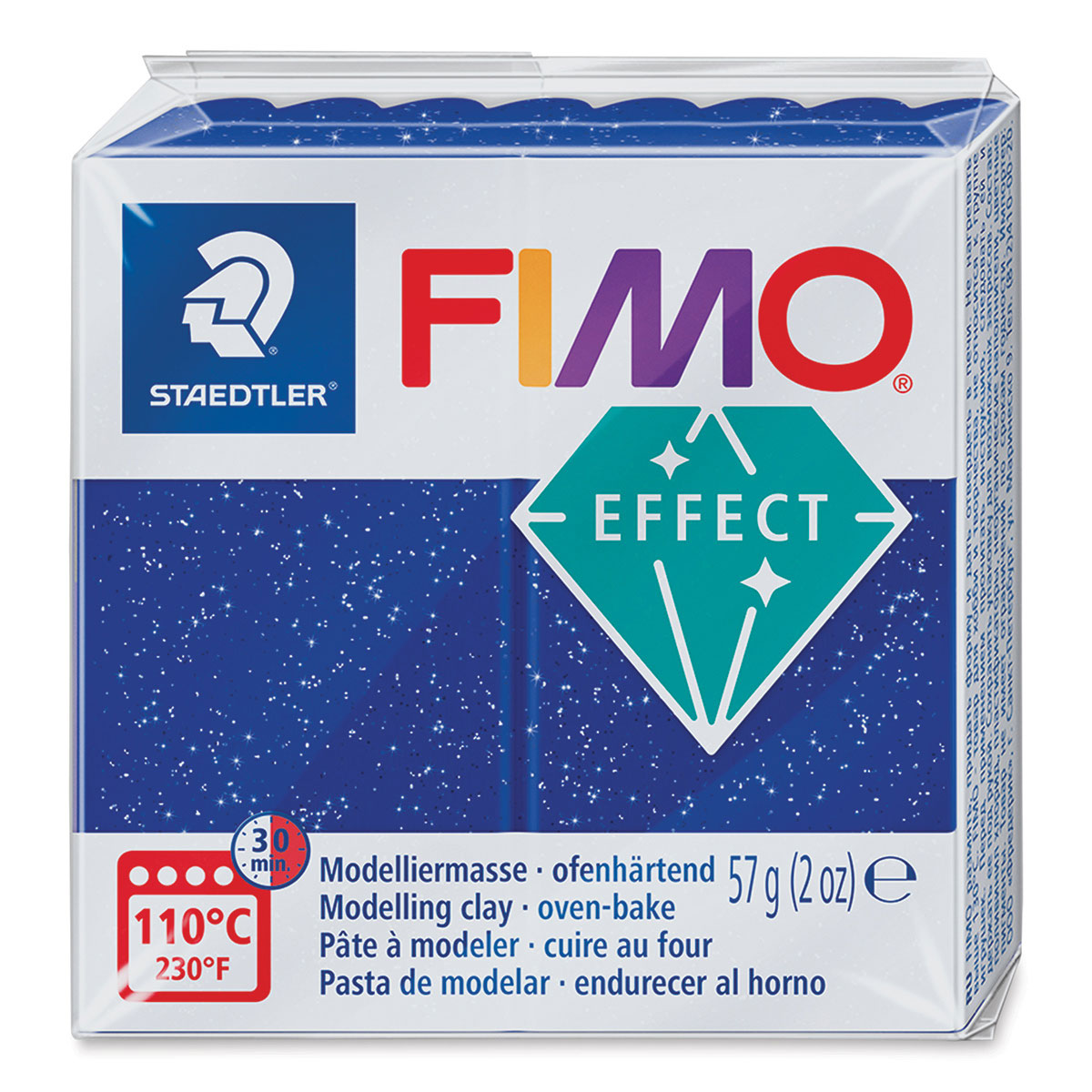 EF802-907 Fimo Effect Polymer Clay 2oz-Black Pearl 