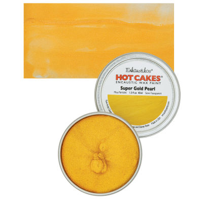 Enkaustikos Hot Cakes Encaustic Wax Paint - Super Gold Pearl, 45 ml tin