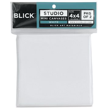 Open in modal - Blick Studio Mini Cotton Canvas - 4" x 4", White, Pkg of 2