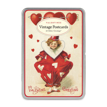 Cavallini Vintage Valentines Postcards - Set of 12, Children (front of tin)