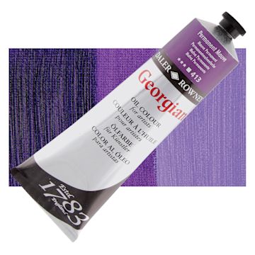 Open in modal - Daler-Rowney Georgian Oil Color - Permanent Mauve, 225 ml tube and swatch