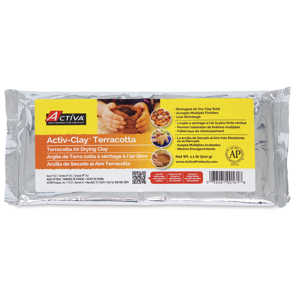 Activ-Clay Air Dry Clay, White, 3.3 lbs. API182 22.5 New