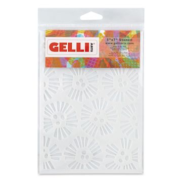 Open in modal - Gelli Arts Stencil - Abstract Flower, 5" x 7", front of packaging