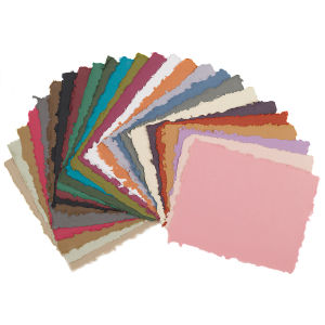 Shizen Pastel Paper - Contents of 25 pc package shown fanned to show assorted colors