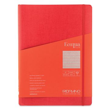 Open in modal - Fabriano Ecoqua Plus Hidden Spiral-Bound Notebook - Red, 11-7/10" x 8-1/4", Ruled, front cover