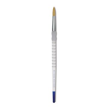 Open in modal - Royal & Langnickel Soft Grip Golden Taklon Brush - Round, Long Handle, Size 8, close-up