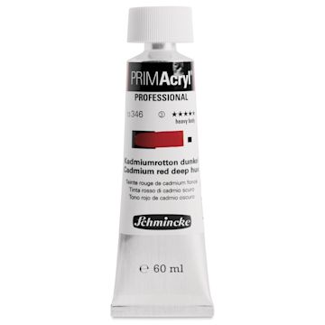 Open in modal - Schmincke Primacryl Professional Acrylic Paint - Cadmium Red Deep Hue, 60 ml Tube