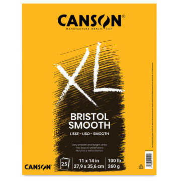 Canson XL Bristol - Pad, 11" x 14", Smooth, 25 Sheets, Tapebound