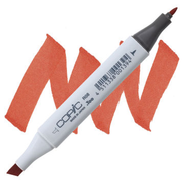 Copic Classic Marker - Vermilion R08 swatch and marker
