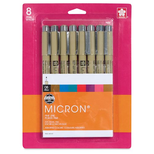 Sakura Pigma Micron Pens - Set of 8, Assorted Colors, 08 | BLICK Art ...