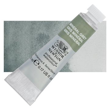 Open in modal - Winsor & Newton Professional Watercolor - Mineral Gray, 5 ml tube and swatch