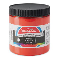 Speedball Permanent Acrylic Screen Printing Ink - Fire Red, 8 oz