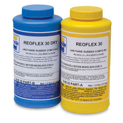 Smooth-On Reoflex 30 Urethane - Part A and Part B Jars of Urethane compound shown