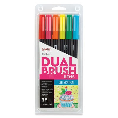 Tombow Dual Brush Pens - Set of 6, Celebration Colors