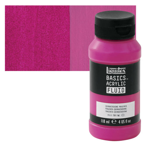 Liquitex BASICS Acrylic Fluid - Quinacridone Magenta, 4oz Bottle