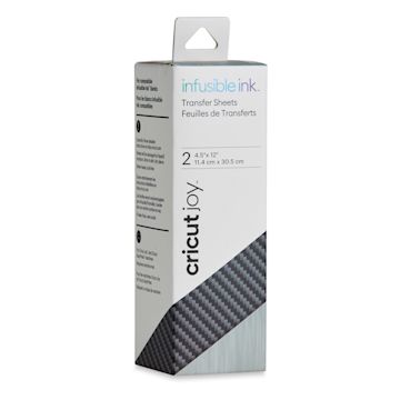 Open in modal - Cricut Joy Infusible Ink Patterned Transfer Sheets - Carbon Fiber, 4-1/2" x 12", Package of 2 (In packaging)