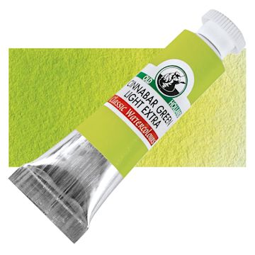 Open in modal - Old Holland Classic Artist Watercolor - Cinnabar Green light, 6 ml tube and swatch