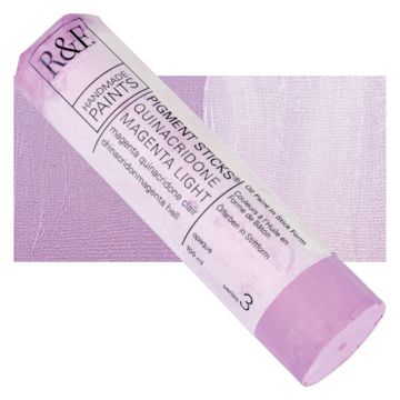 Open in modal - R&F Pigment Stick - Quinacridone Magenta Light, 100 ml Stick and swatch