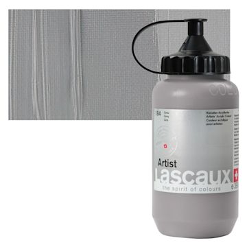 Open in modal - Lascaux Artist Acrylic - Grey, 390 ml Tube and swatch