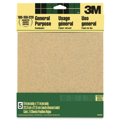 3M Production Sandpaper - Assorted Grit, 9" x 11", Pkg of 5