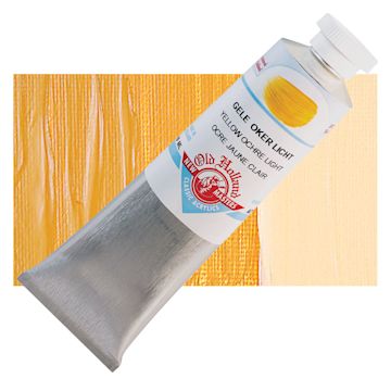 Open in modal - Old Holland New Masters Classic Acrylic Paint - Yellow Ochre Light, 60 ml tube and swatch