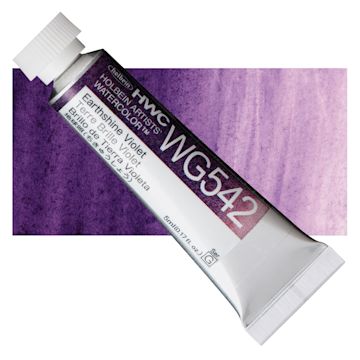 Open in modal - Holbein Artists' Watercolor - Earthshine Violet, 5 ml tube and swatch