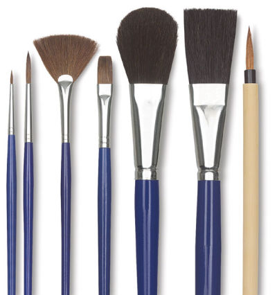 Ceramic Glaze Detail Brush Set - Closeup of each brush shown