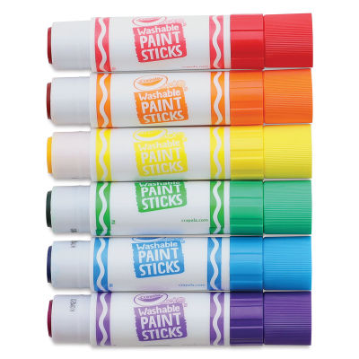 Crayola Washable Paint Sticks - Set of 6, Assorted Colors (Caps off)