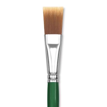 Open in modal - Blick Economy Golden Nylon Brush - Flat, Long Handle, 3/4" close up