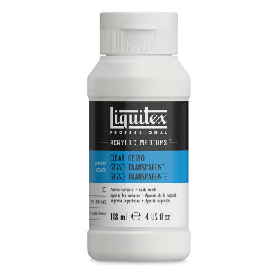 Liquitex Acrylic Gesso-Clear 4oz Bottle. Front of bottle.